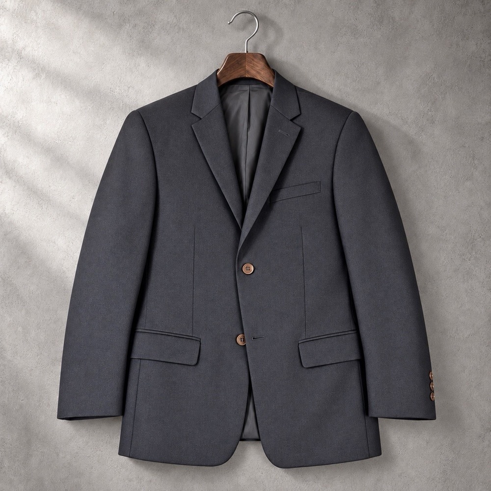 John Varvatos USA Blazer Mens 38R Soho Fit Charcoal Gray 2 Button Sport Coat